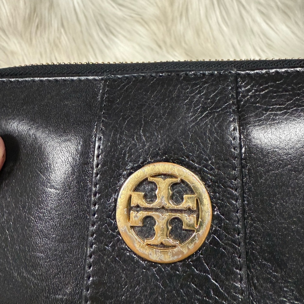 🔥SALE🔥Authentic Tory Burch Black Leather Long Wallet - Picture 4 of 13